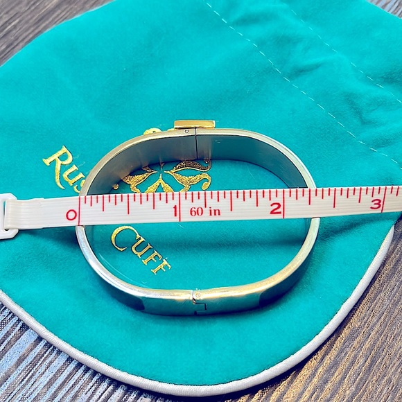 Rustic Cuff - Navy & Silver Enamel Cuff Bracelet - Picture 7 of 7